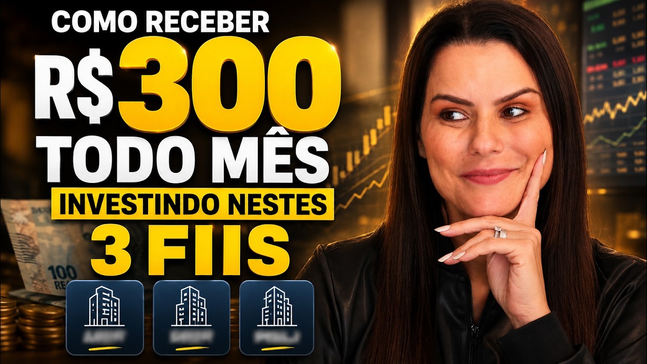 RENDA MENSAL DE R$ 300 INVESTINDO POUCO NESSES 3 FIIS!