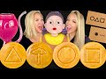 ASMR SQUID GAME DALGONA CANDY CHALLENGE RED LIGHT GREEN LIGHT ROBOT GIRL HONEYCOMB CANDY MUKBANG 먹