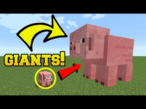PopularMMOs - Minecraft: GIANT MOBS!!! (MAKE MOBS AND ANIMALS HUGE!!) Custom Command
