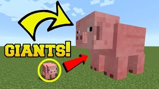 Minecraft: GIANT MOBS!!! (MAKE MOBS AND ANIMALS HUGE!!) Custom Command