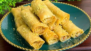 Turkish Baklava In Just 10 Minutes! | Baklava Rolls | Easy Rolled Baklava Recipe  |Turkish Sweet ❤️