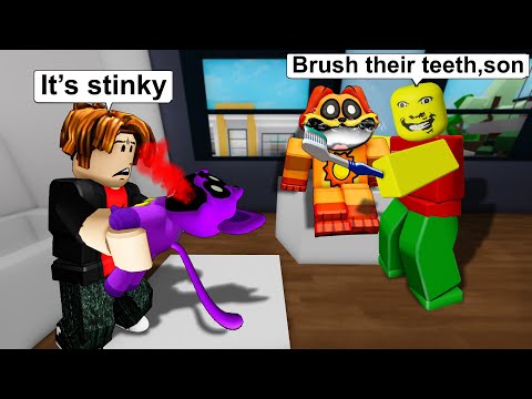 WEIRD STRICT DAD _ ADOPT CATNAP🙀Roblox Brookhaven 🏡 RP - Funny Moments