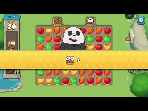 Part 1 of playing we bare bears Match3 repairs (level 1 to level 6)