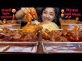 SPICY MUTTON LAAL MAAS SPICY HYDERABADI SHAADI WALA CHICKEN WITH CHEESE PARATHA SOYA FRIED RICE