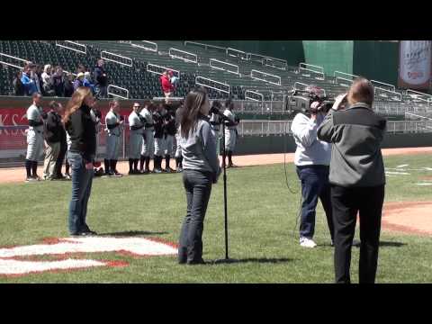 National Anthem at the Lugnuts game in Lansing! April 2014
