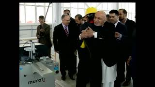 افتتاح فابریکه تولید قطعات پیش‌ساخت توسط رئیس جمهور غنی و بازدید از بخش های مختلف آن