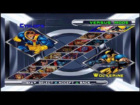 X-men Mutant Academy 2 - ALL Special Attacks + Combo Finish - PS1