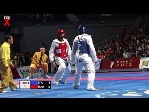 WTF Worlds 2005 Male Heavy Weight Semi Final - Leonardo Basile (Italy) v Zrouri Abdelkader (Morocco)