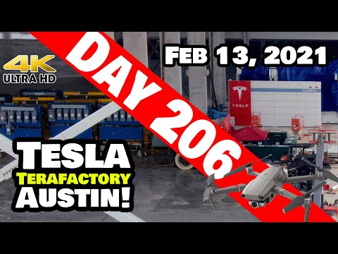 Tesla Gigafactory Austin 4K  Day 206 - 2/13/21 - Terafactory TX - GIGA TEXAS FILLING WITH GOODIES!
