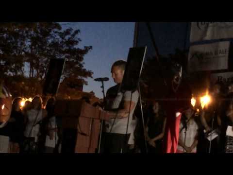 Father of Ben Callahan, 10, who died 6/7/17 while playing near Branford River, speaks at vigil