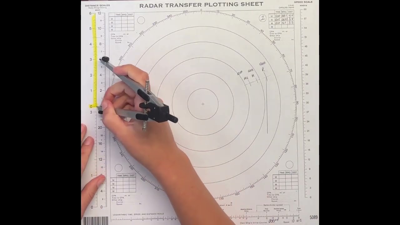 Radar Plotting - Plot 4 - Single Target with Course/Speed Change 