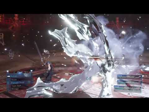 Final Fantasy VII Remake- Colosseum Battle (Three vs Shinra Warriors) Normal- 38 Seconds