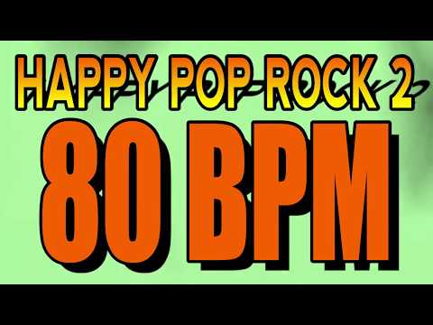 80 BPM - Happy Pop Rock 2 - 4/4 Drum Track - Metronome - Drum Beat