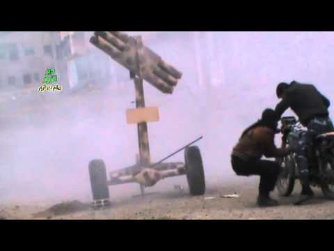 استهداف معاقل النظام في مدفعية الجبل بصاروح محلي الصنع من قبل لواء الخضراء في دير الزور