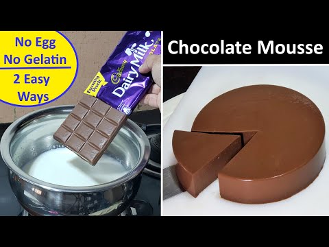 बिना अंडा बिना जेलाटीन १० मिनट में बनाये डैरीमिल्क मूस केक | No Egg No Gelatin Dairymilk Mousse Cake