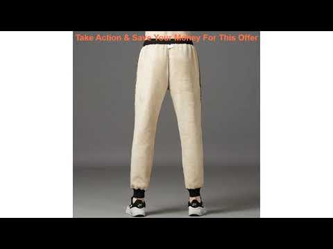 Review Thicken Sweatpants Work Pants Winter Men's Velvet Pencil Trousers Slim Size 4XL Warm Pants B