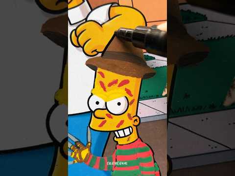 Halloween time in SIMPSONS!! 🤫 #shorts #art #simpsons