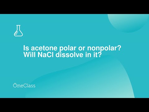Is acetone polar or nonpolar? Will NaCl dissolve in it?