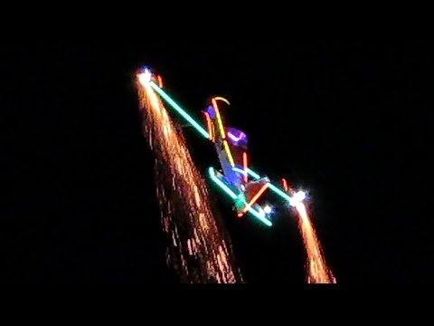 GIGANTIC RC NIGHT-FLIGHT SHOW MODEL PLANE WITH  PYRO AND LIGHT EFFECTS /Jetpower Messe 2015