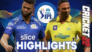 𝗺𝗶 𝘃𝘀 𝗰𝘀𝗸 - Mumbai Indians vs Chennai Super Kings Match Highlights IPL 15 Cricket 22