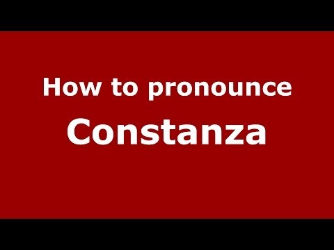 How to pronounce Constanza