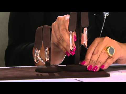 Bronze 2" Linear Design Oval Hoop Earrings by Bronzo Italia with Mary Beth Roe