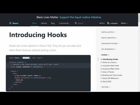 React Tutorial 39 React Hooks | Getting Started With The React Hooks