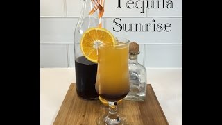 Tequila Sunrise made with homemade grenadine