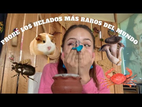 PROBÉ EL HELADO DE CUY, HONGO, CATZO Y CANGREJO/ VALESKA GORDILLO #helado #cui #cangrejo