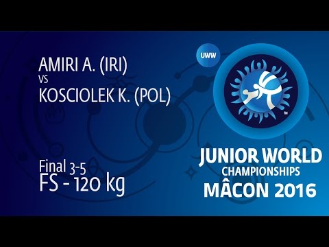 BRONZE FS - 120 kg: A. AMIRI (IRI) df. K. KOSCIOLEK (POL), 7-2