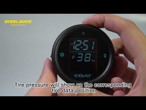 Motorcycle Tire Pressure Monitor System - Universal Motorcycle TPMS Oversized LCD Screen with Display Time in Real Time