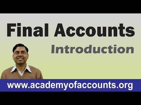 #1 Final Accounts ~ Introduction and Basic Concepts Video