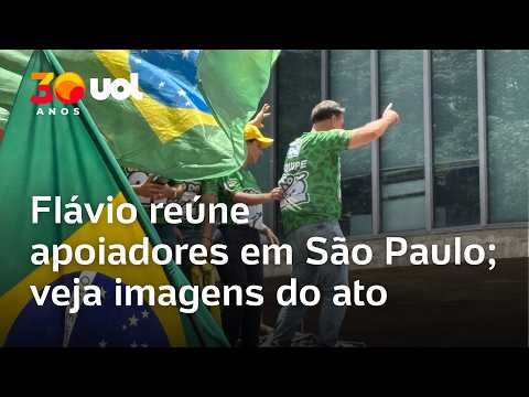Flávio reúne apoiadores em SP: veja imagens do ato na Paulista