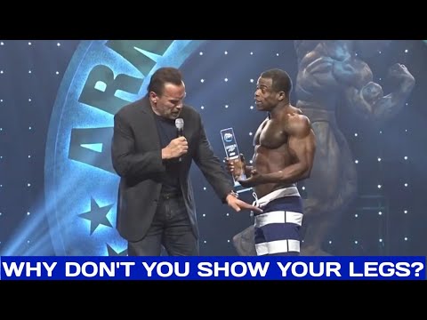 Arnold Asks Mens Physique Winner "ANDRE FERGUSON" Why Not Show Your Legs??