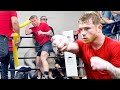 CANELO ALVAREZ FLASHES MAYWEATHER-ESQUE DEFENSE; LOOKS CRAZY FAST AHEAD OF GGG TRILOGY