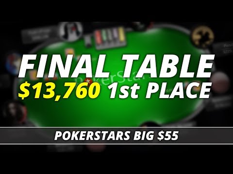 FINAL TABLE Big $55 on Pokerstars! $13,760 1st Place!