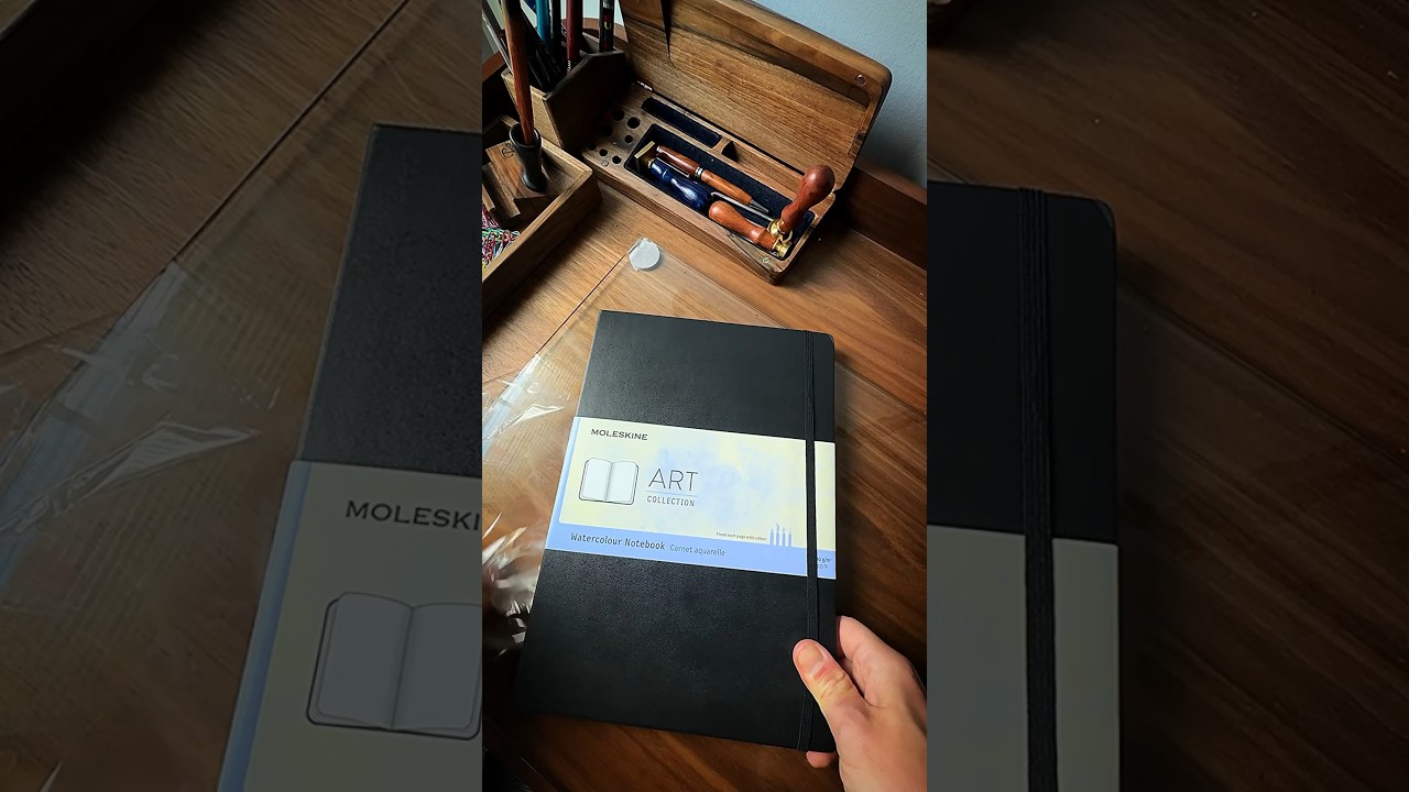 Opening a new watercolor sketchbook! Trying a Moleskine for the first time!!!