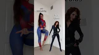 I weigh more than all of them😅 #marvel #comics #tall #tallgirl #spiderman #fyp #MaiselChallenge