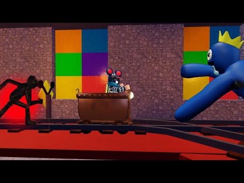 Rainbow Friends chpt 2 ending but with doors seek chase music