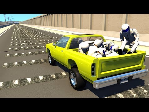 100+ Consecutive Speed Bumps High Speed Testing #9 - BeamNG DRIVE