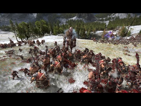 Ogre Kingdoms vs Norsca - 4K Quality - Total War Warhammer 3