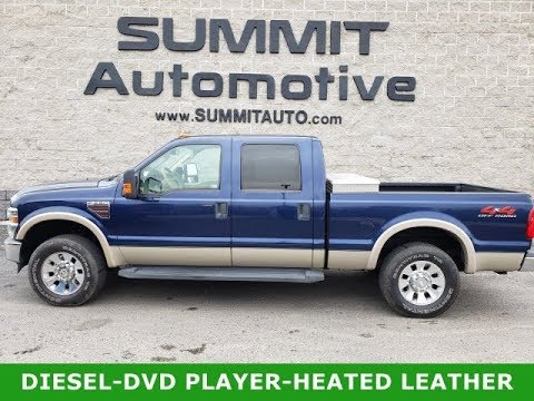 2008 FORD F250 LARIAT POWERSTROKE DIESEL DVD PLAYER DARK BLUE WALK PEARL AROUND REVIEW 9925A SOLD!