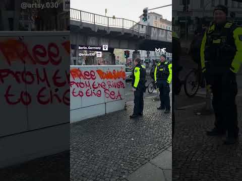 German police erase Free Palestine graffiti
