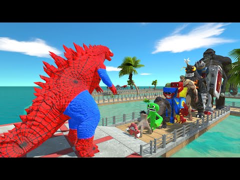 Godzilla Spiderman vs King Kong OASIS DEATH RUN - Animal Revolt Battle Simulator