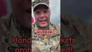Hands in pockets! Problem solved! #shortsvideo #militaryhumor #problemsolving #fyp