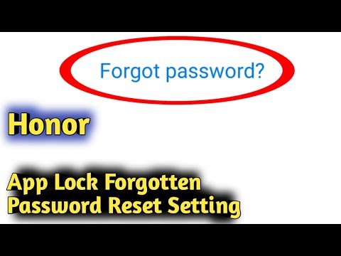 Honor App Lock Forgotten Password Reset Setting