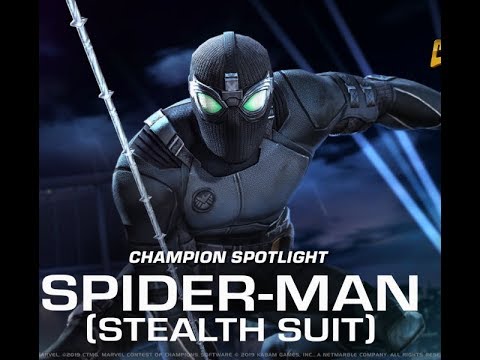 Epic Spider-Man Stealth Suit fighting 12 hits (Marvel Contest of Champion)