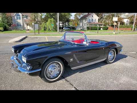Fuel Injected 1962 Corvette Roadster For Sale~327/360hp~4 Speed~Black on Red~Power Steering