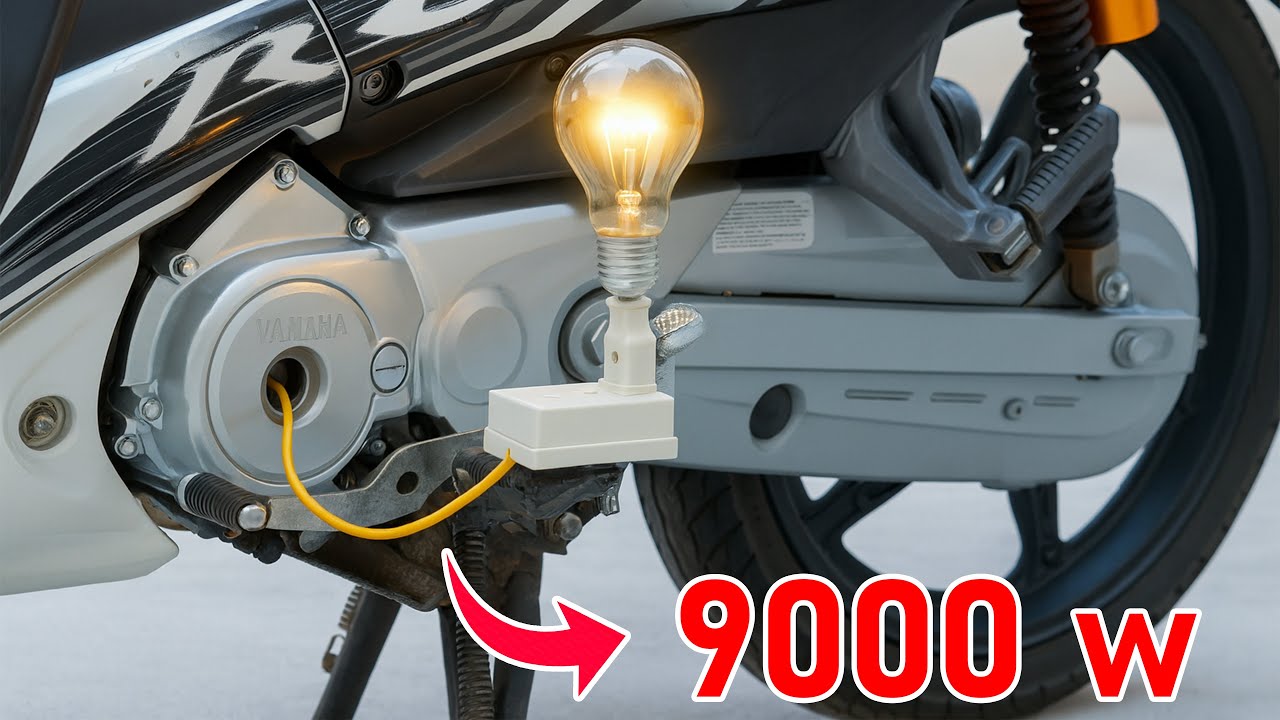 Powerful Electric That Billions Of People Don't Know! Ultra Powerful 220V From A Motorcycle
