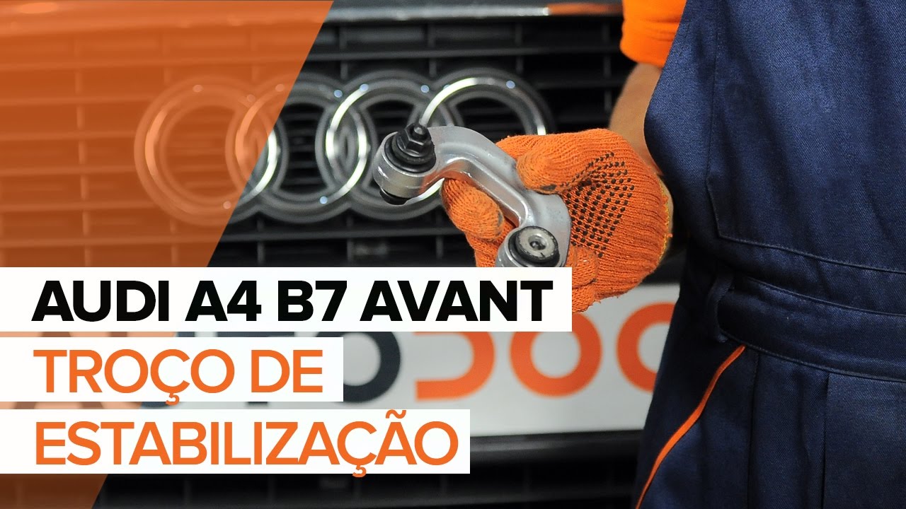 Como mudar tirante da barra estabilizadora da parte dianteira em Audi A4 B7 Avant - guia de substituição